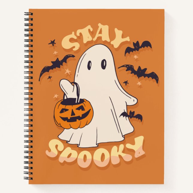 Bleibe Spooky Ghost Notizbuch (Vorderseite)