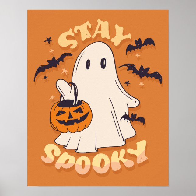 Bleibe Spooky Ghost Poster (Vorne)