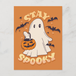 Bleibe Spooky Ghost Postkarte