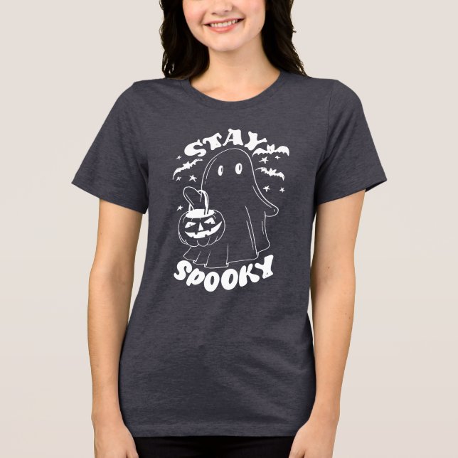 Bleibe Spooky Ghost Tri-Blend Shirt (Vorderseite)