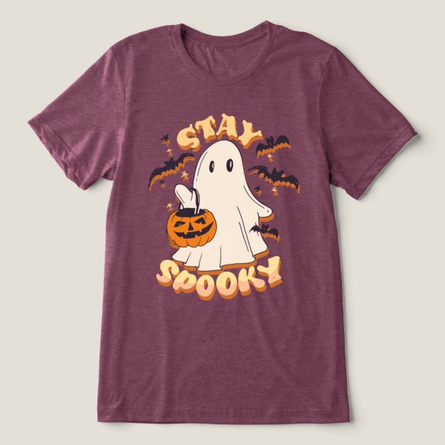 Bleibe Spooky Ghost Tri-Blend Shirt (Design Vorderseite)