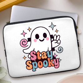 Bleibe Spooky Groovy Ghost Retro Pastel Halloween Laptopschutzhülle