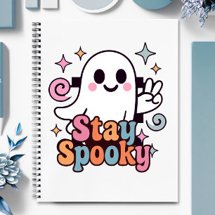 Bleibe Spooky Groovy Ghost Retro Pastel Halloween Notizbuch