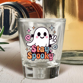 Bleibe Spooky Groovy Ghost Retro Pastel Halloween Schnapsglas