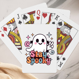 Bleibe Spooky Groovy Ghost Retro Pastel Halloween Spielkarten