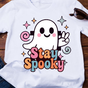 Bleibe Spooky Groovy Ghost Retro Pastel Halloween T-Shirt