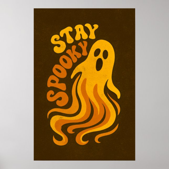 Bleibe Spooky Halloween Ghost Poster (Vorne)