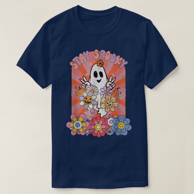 Bleibe Spooky, Halloween Hippie, Hallo Halloween C T-Shirt (Design vorne)