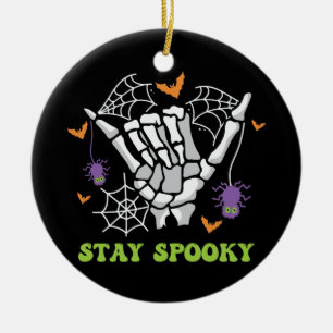 Bleibe Spooky Halloween Skeleton Hand Keramik Ornament