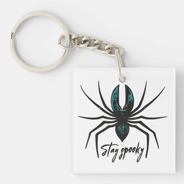 Bleibe Spooky Halloween Spider Schlüsselanhänger (Vorderseite)