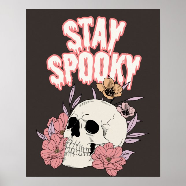 Bleibe Spooky Halloween Thema Wall Art Decor Poste Poster (Vorne)