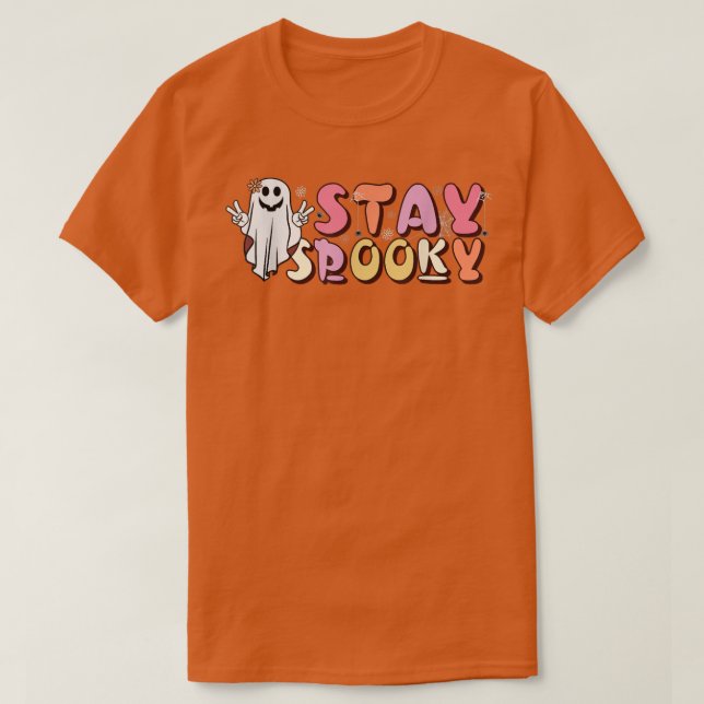 Bleibe Spooky Niedlich Ghost Funny Halloween Kostü T-Shirt (Design vorne)
