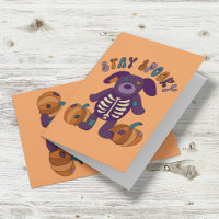 Bleibe Spooky Niedlich Skeleton Hund Halloween
