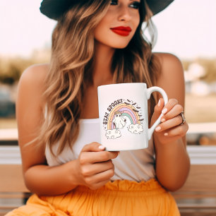 Bleibe Spooky Retro Groovy Halloween Kaffeetasse