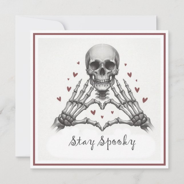 Bleibe Spooky Valentine Feiertagskarte (Vorderseite)