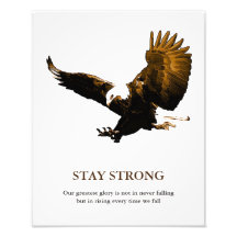 Bleibe Strong Bald Eagle Motivierend Artwork