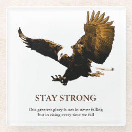 Bleibe Strong Bald Eagle Motivierend Artwork Glasuntersetzer