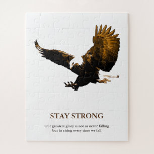 Bleibe Strong Bald Eagle Motivierend Artwork Puzzle
