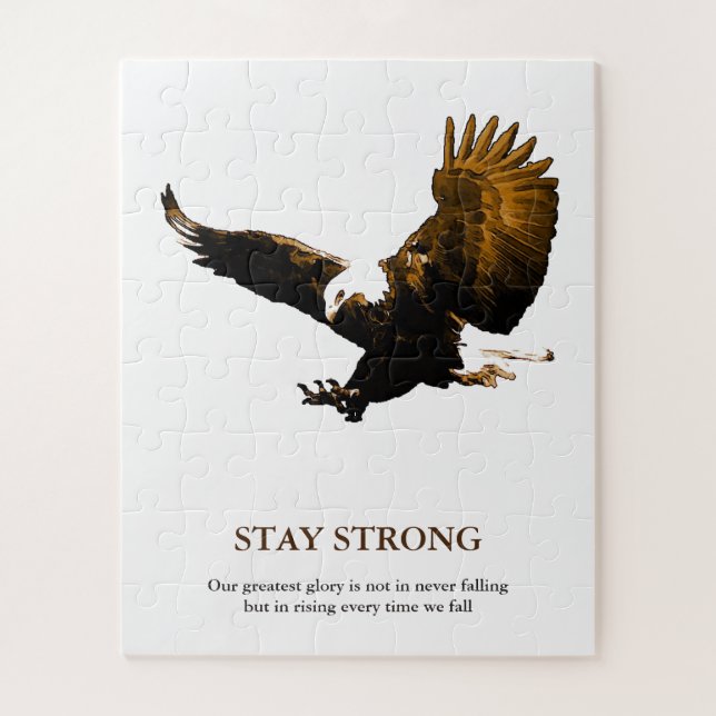 Bleibe Strong Bald Eagle Motivierend Artwork Puzzle (Vertikal)