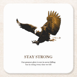 Bleibe Strong Bald Eagle Motivierend Artwork Rechteckiger Pappuntersetzer
