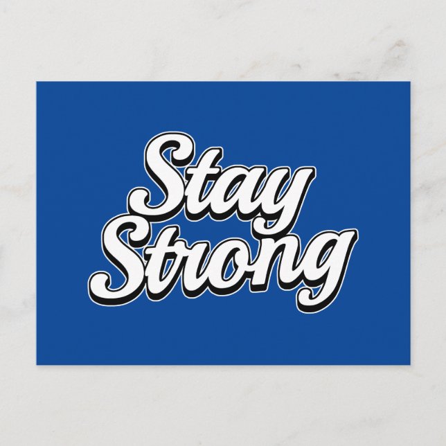 Bleibe Strong Blue Postkarte (Vorderseite)
