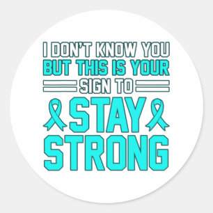 Bleibe Strong Ptsd Stress Awareness Ribbon Graphic Runder Aufkleber