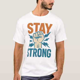 Bleibe Strong - Vintager Faust Power Motivierend D T-Shirt