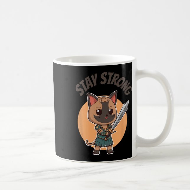 Bleibe Strong Warrior Cat Kaffeetasse (Rechts)