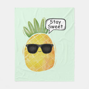 Bleibe Sweet Pineapa Cartoon Spaß Fleecedecke
