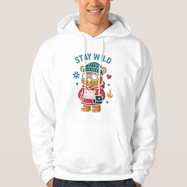 Bleibe Teddybär Hoodie (Vorderseite)
