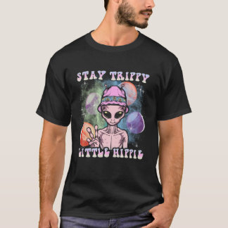 Bleibe Trippy Little Hippie Peace Sign Ufo T-Shirt