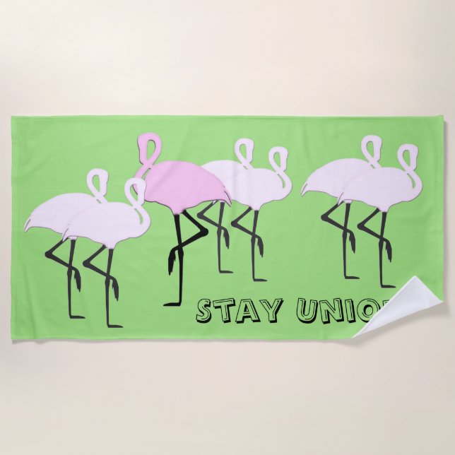 Bleibe Unique Flamingo Strandtuch (Vorderseite)