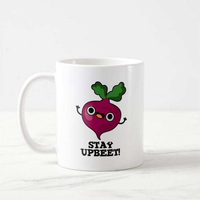 Bleibe Upbeet Funny Veggie Beet Pun Kaffeetasse (Links)