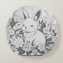 Bleibe weg von Tränen und mach glücklichRundpilz Rundes Kissen