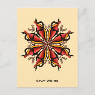 Bleibe Weird - Goth Snakes Blume Tattoo Style Postkarte