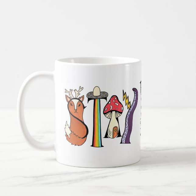 Bleibe Weird-Tasse Kaffeetasse (Links)