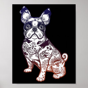 Bleibe Weird - Vintager Bulldog Tattoo Pet Lov Poster