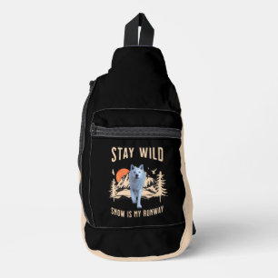 Bleibe Wild Arctic Wolf Crossbody Bag