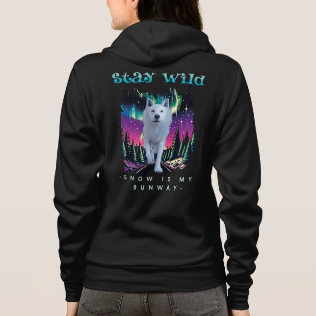 Bleibe Wild Arctic Wolf Hoodie (Rückseite)
