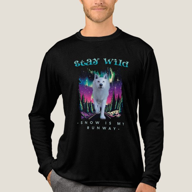 Bleibe Wild Arctic Wolf Tri-Blend Shirt (Vorderseite)