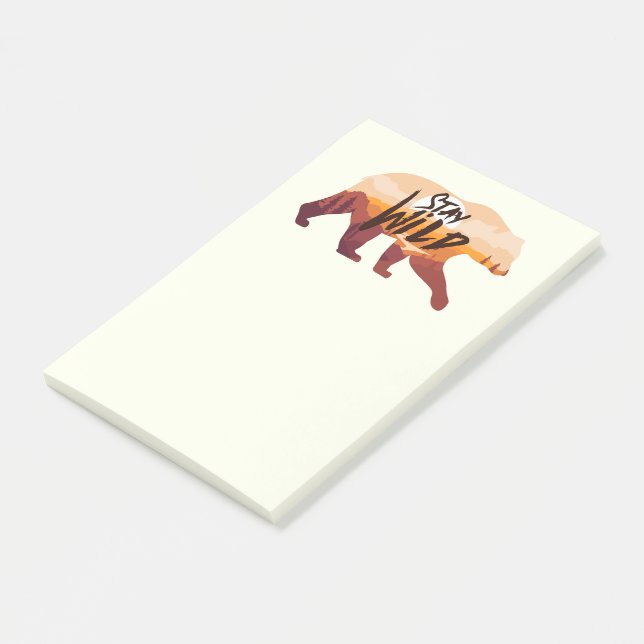 Bleibe Wild Bear Post-it Klebezettel (angewinkelt)