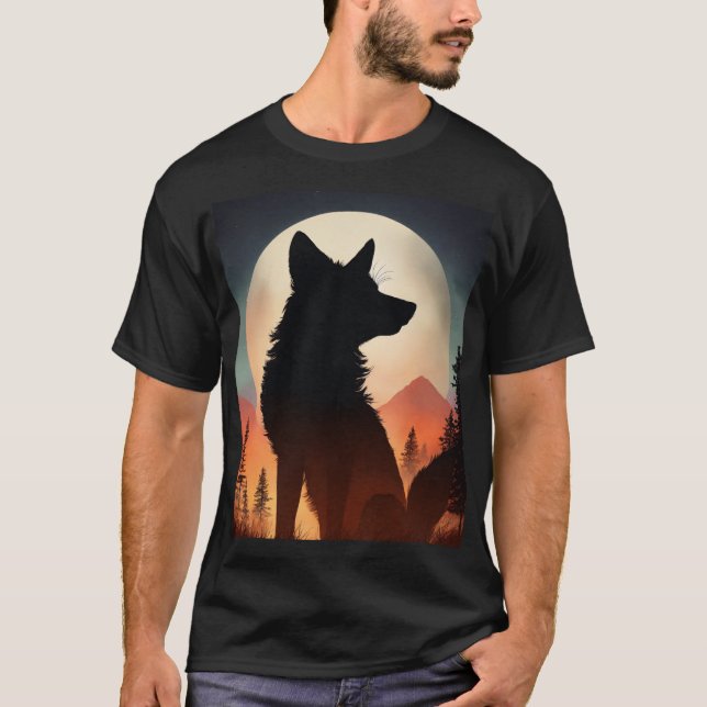 "Bleibe Wild", bedruckter weißer T - Shirt (Vorderseite)