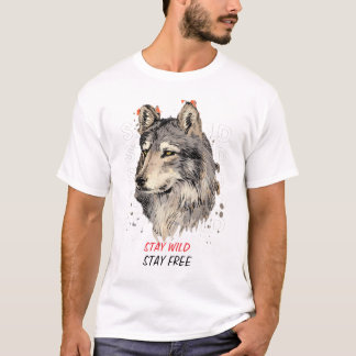 Bleibe Wild Bleibe Gratis Hund T-Shirt
