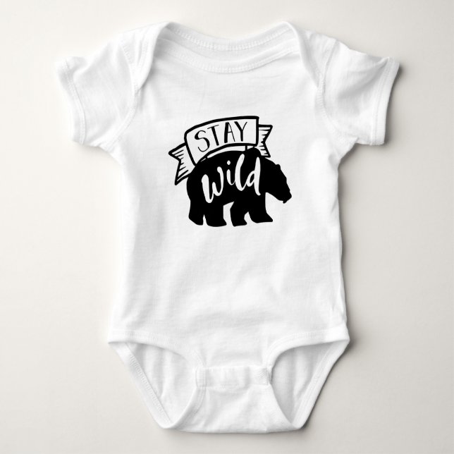 Bleibe Wild Bodysuit Baby Strampler (Vorderseite)