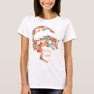Bleibe Wild floral Pouncing Fox T-Shirt