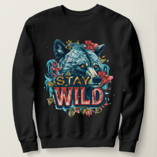 Bleibe Wild Grizzly Bear Graphic T-Shirt Sweatshirt