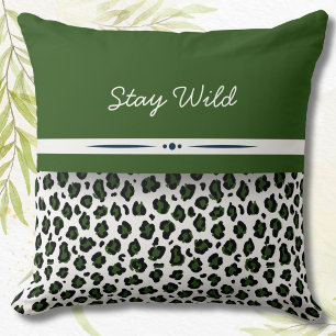 Bleibe Wild Leopard Print Jungle Green Throw Kisse Kissen