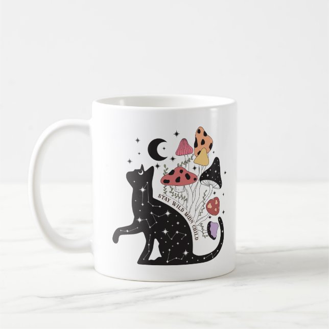 Bleibe Wild Moon Child Cat Kaffeetasse (Links)