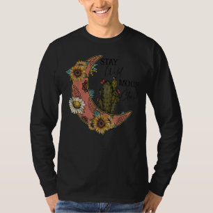 Bleibe Wild Moon Child Western Kaktus Retro Land T-Shirt