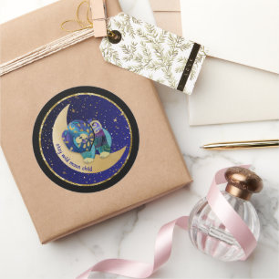 BLEIBE WILD MOON KIND Chow Hundekleber Runder Aufkleber